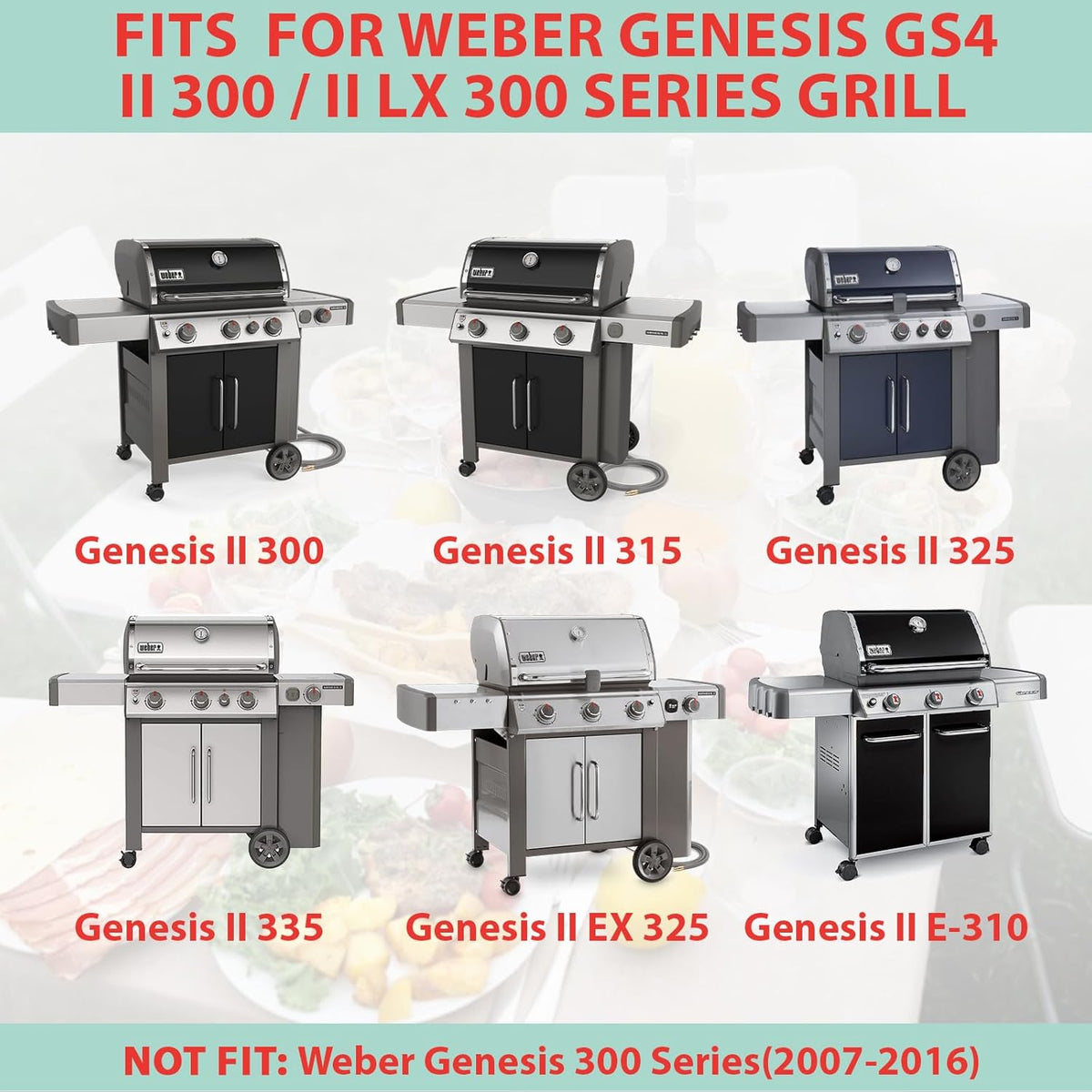 6788 Full Size Griddle Insert for Weber Genesis II 300 Series Gas Grills E330 S310 S335 E325 E315 EX315 E310 S315 EX335 SX335, Carbon Steel Flat Top Griddle for Weber Genesis II LX S/E-340 Grill Parts