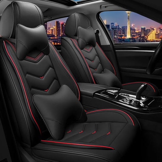 CTDS Car Seat Covers for Honda Accord 2000-2026, Stylish Sport Seat Cover, Premium Nappa Leather Car Seat Cover. Automobile Seat Covers Sets.(Luxury 2 Seats/Black)