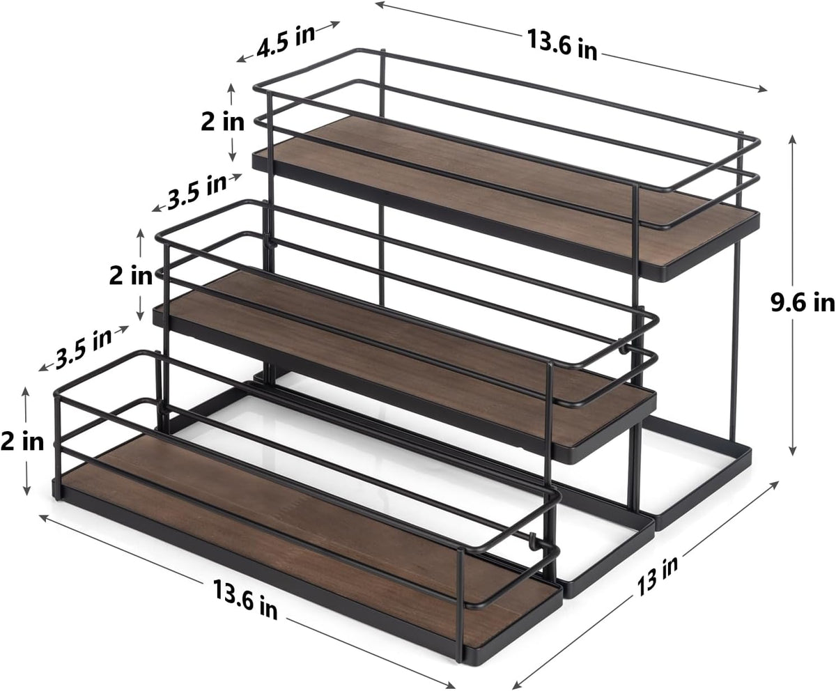 12 Bottle Capacity Coffee Syrup Organizer 3 Tier Coffee Syrup Stand Shelf for Coffee Bar Kitchen Small Wine Rack for Bar Family Storage for Syrup Wine Dressing