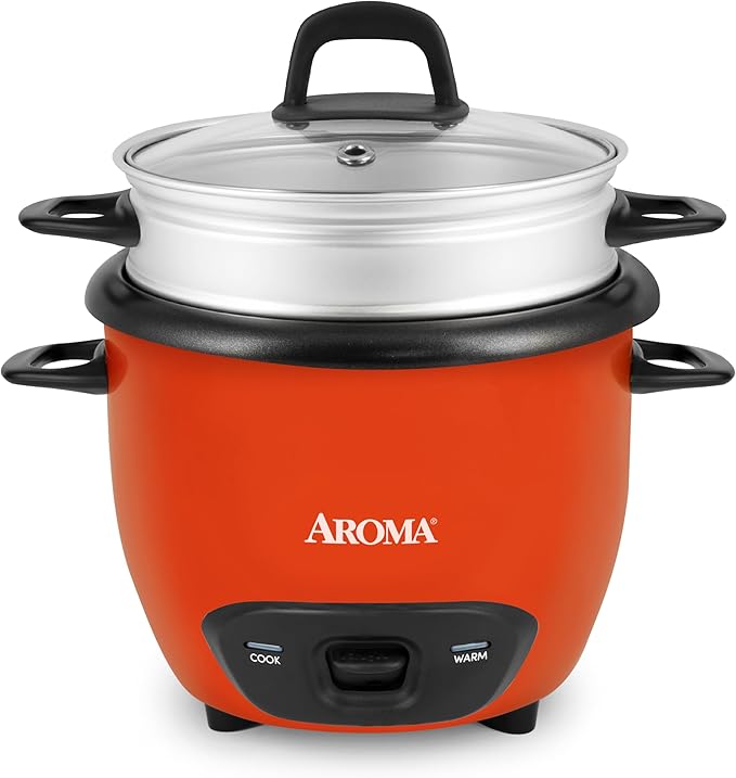 AROMA® 3-Cup (UnCooked) / 1.5Qt / 6-Cup Cooked Rice & Grain Cooker (ARC-743-1NGOR)