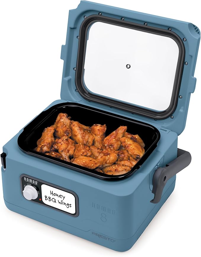 Presto 06017 8-Quart Nomad Traveling Slow Cooker, Blue