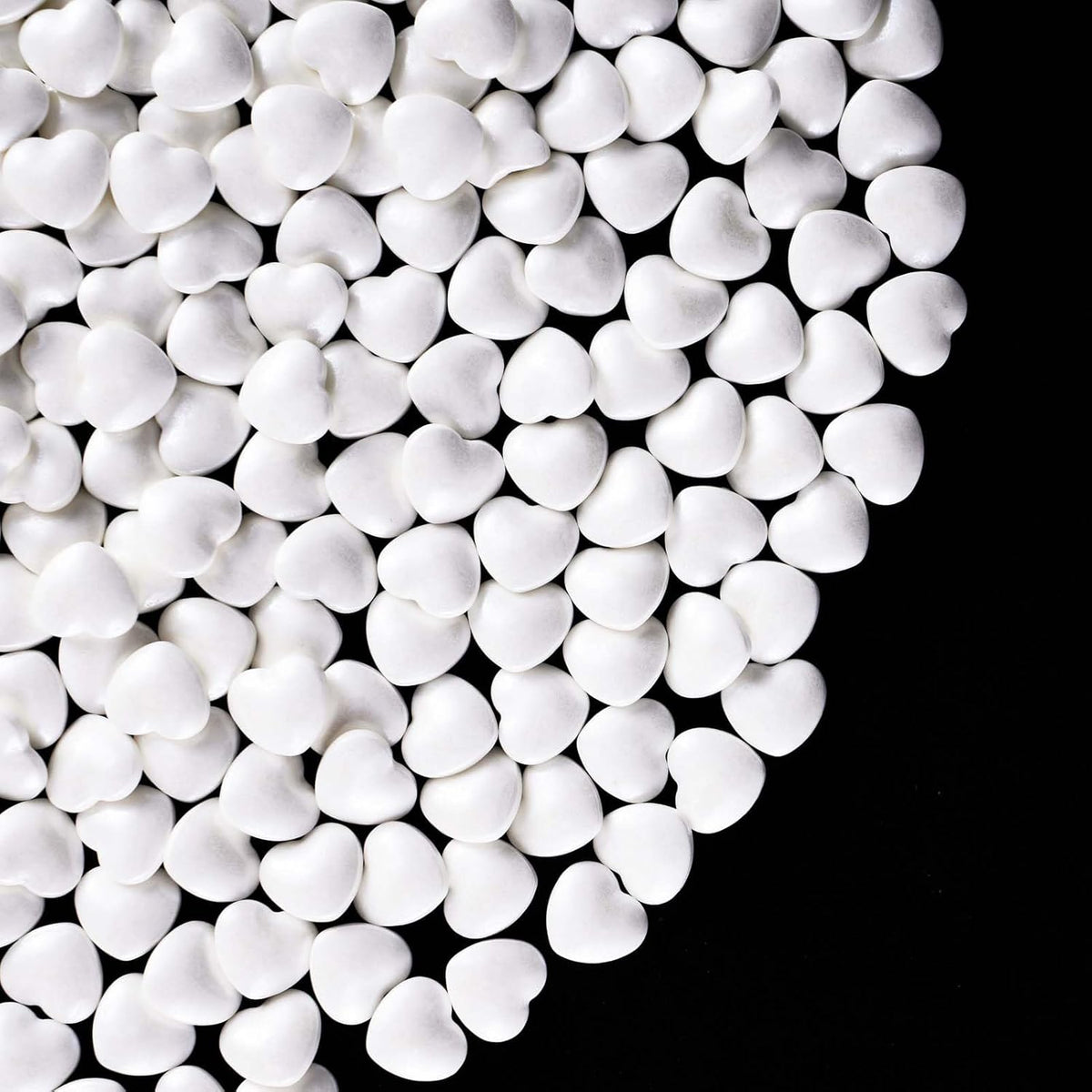 Kasvan White Heart Shapes Sprinkles - Edible Candy Pearls 130g/4.58 Oz, Mix Size, Baking Cake Decorations, Ice Cream Toppings and Cookie Decorating, Wedding Party Chirstmas Supplies (White)