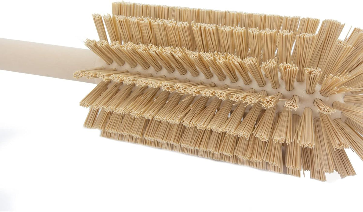 SPARTA Large Water Bottle Brush Ideal for Wide-Mouth Jars, Bottles and Tumblers, Dishwashing Tool with Handle for Home and Commercial Kitchens, Plastic, 16 Inches, Tan, (Pack of 4)
