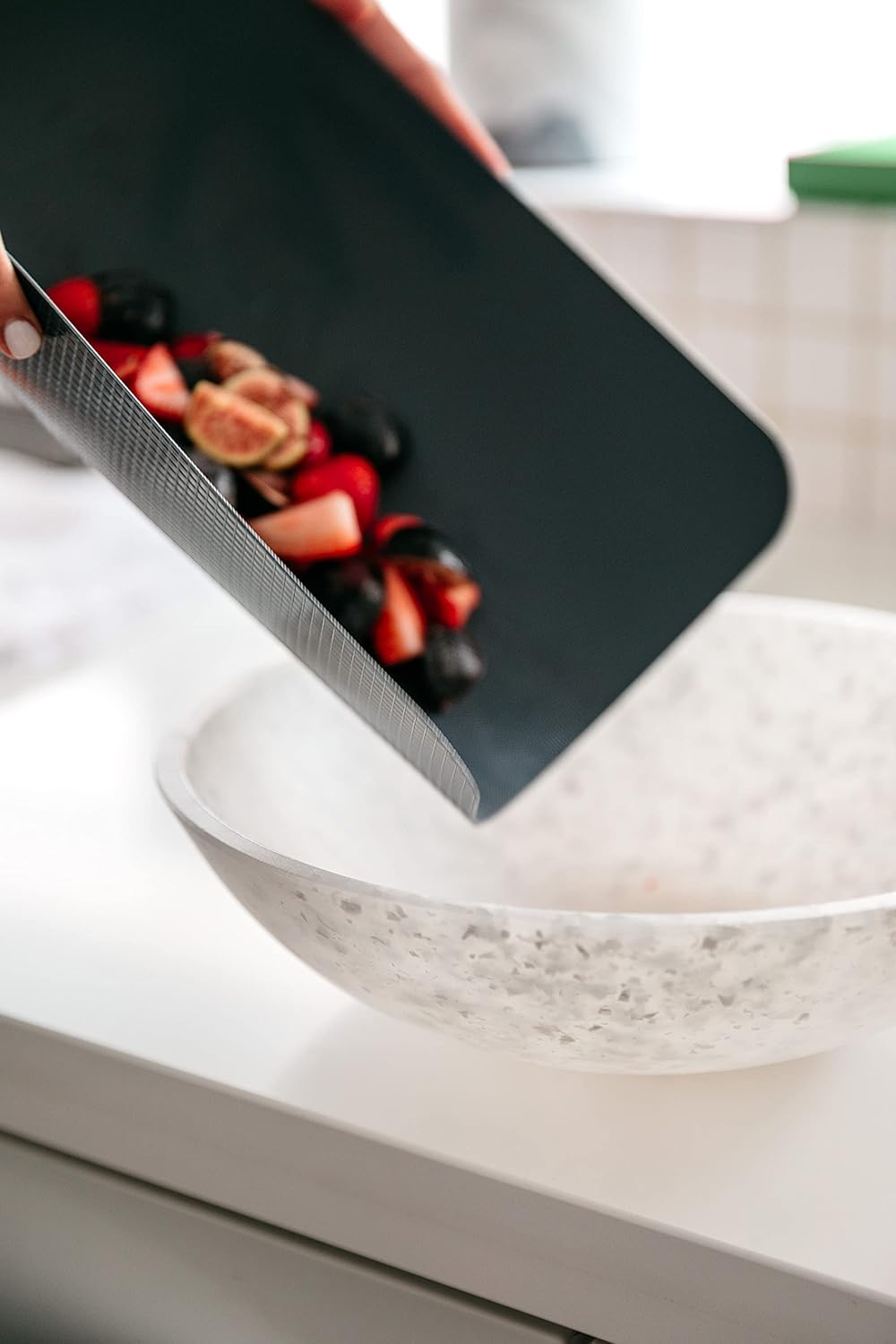 Dexas Heavy Duty Grippmat Flexible Cutting Board Set of Four, 8 by 11 inches, Gray, Red, White and Green