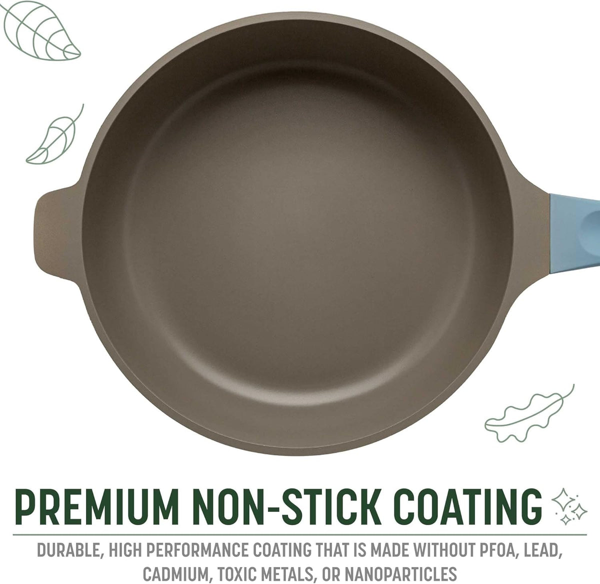 Goodful All-in-One Pan, Multilayer Nonstick, High-Performance Cast Construction, Multipurpose Design Replaces Multiple Pots and Pans, Dishwasher Safe Cookware, 11-Inch, 4.4-Quart Capacity, Blue Mist