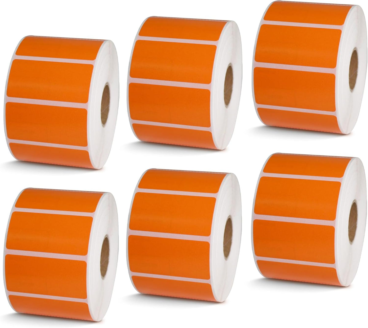 BETCKEY - 2" x 1" UPC Barcode & Address Labels Compatible with Zebra & Rollo Label Printer,Premium Adhesive & Perforated[Orange, 6 Rolls, 7800 Labels]