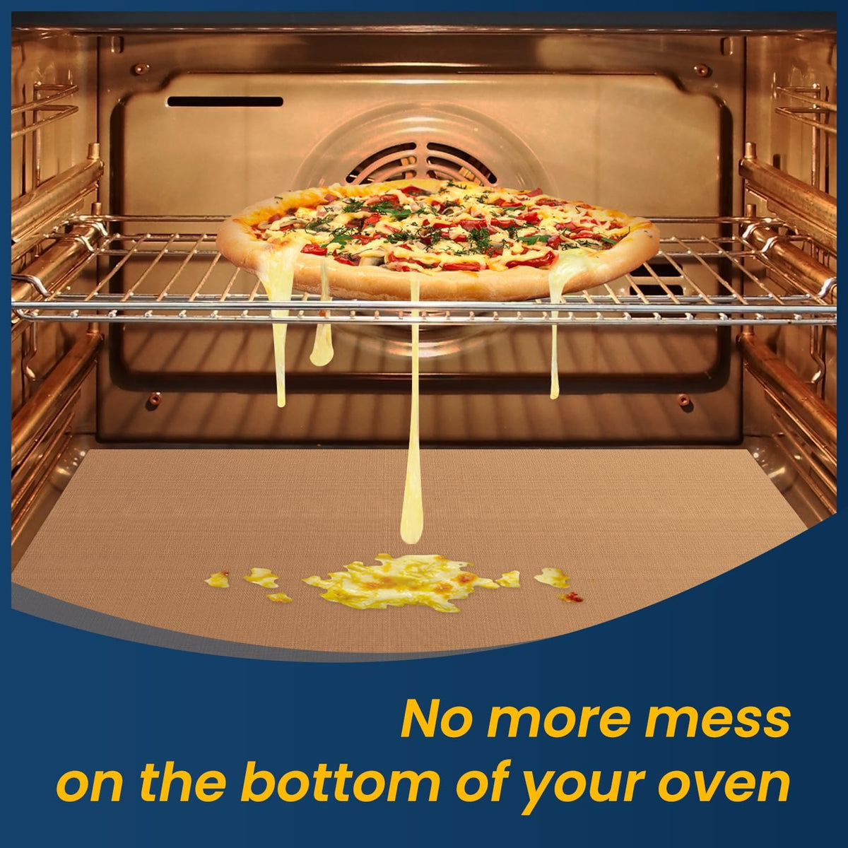 Oven Liners for Bottom of Oven-23.6"x 15.7" Non-Stick Electric Oven Cover for Stovetop,Toaster Oven Drip Liner, Heat Resistant Grill Baking Mat- BPA & PFOA Free Kitchen Accessory to Keep Oven Clean