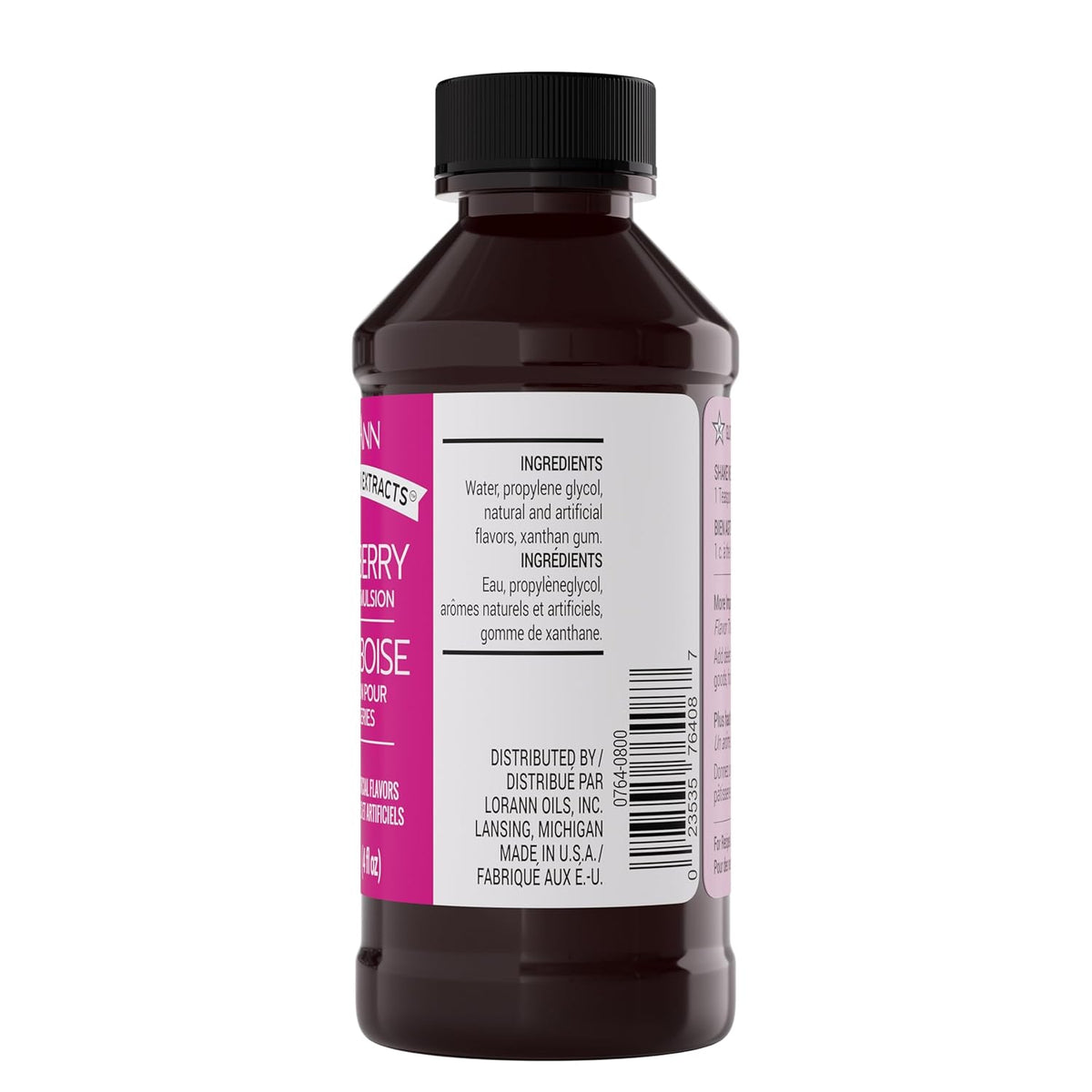 LorAnn Oils Raspberry Bakery Emulsion: True Essence, Ideal for Boosting Fruit Tones in Cakes, Cookies & Desserts, Gluten-Free, Keto-Friendly, Extract Substitute Essential for Your Kitchen, 4 Oz