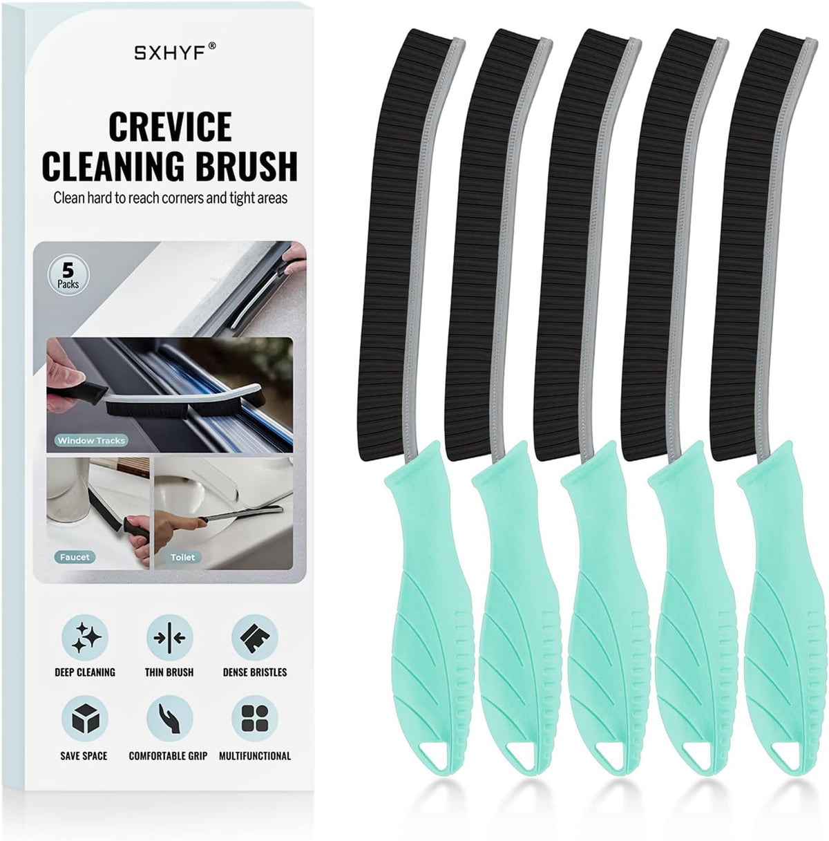SXhyf Crevice Cleaning Brush - Grout Scrub Brush, House Cleaning Supplies, Gap Cleaning Tools, Home Essentials, Gifts for Women Men, Hard Bristle Crevice Cleaner Brush for Household Use, Bathroom