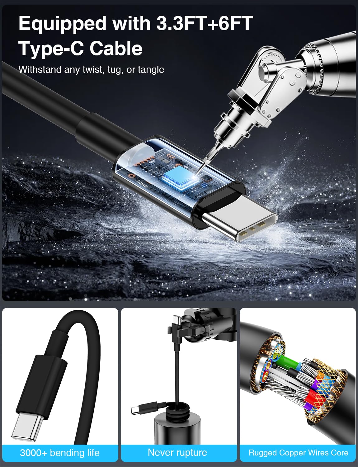QZVOO 75W USB C Car Charger, 3-Port Super Fast Charging Cigarette Lighte