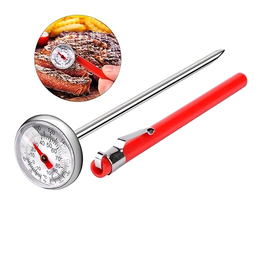 Meat Thermometer for Grilling, Food Thermometer for Cooking, Milk, Meat Thermometers for Grilling Cooking, Kitchen Instant Read Thermometer, Pocket Thermometers Food Temperature Probe