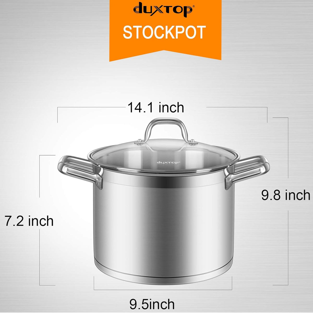 Duxtop Professional Stainless Steel Cookware Induction Ready Impact-bonded Technology (8.6Qt Stockpot)