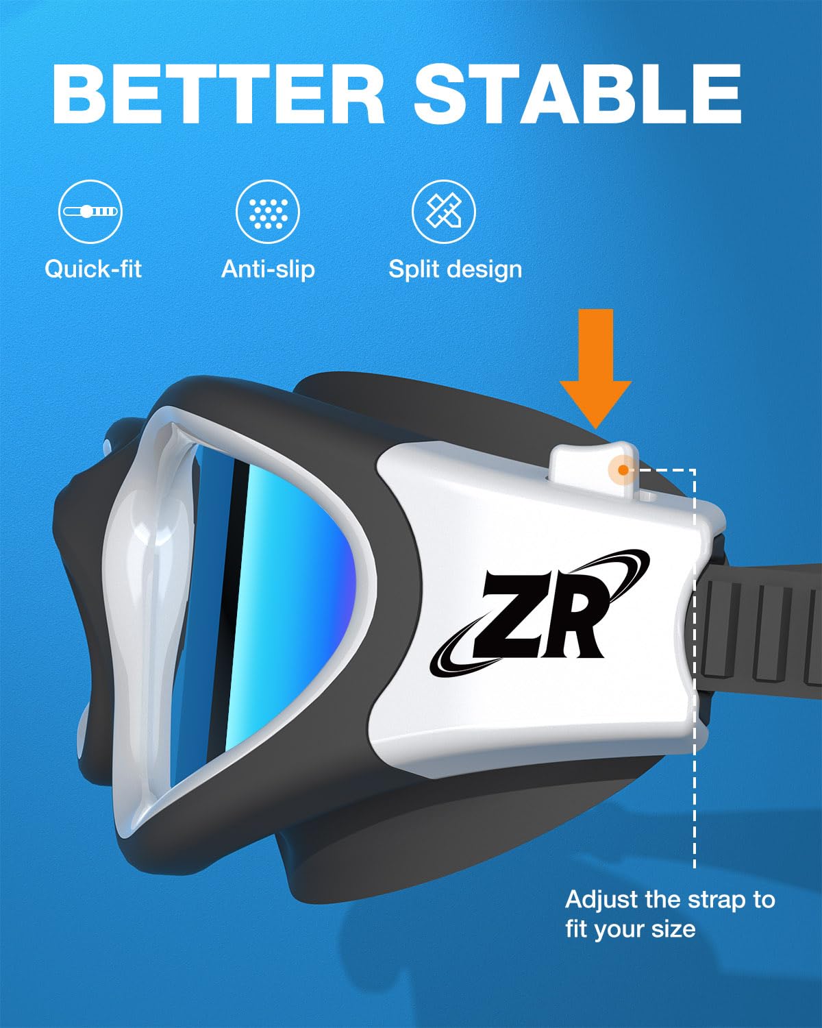 ZIONOR Swim Goggles, Upgraded G1 Polarized Swimming Goggles Anti-fog for Adult Men Women A0 (Polarized + Mirror Gold)