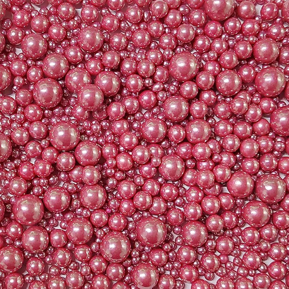 Edible Rose Gold Sugar Pearls Candy Sprinkles 120G/ 4.23Ounce Baking Cake Sprinkles Cupcake and Cake Topper Cookie Decorations Wedding Party Valentines Halloween Christmas Supplies