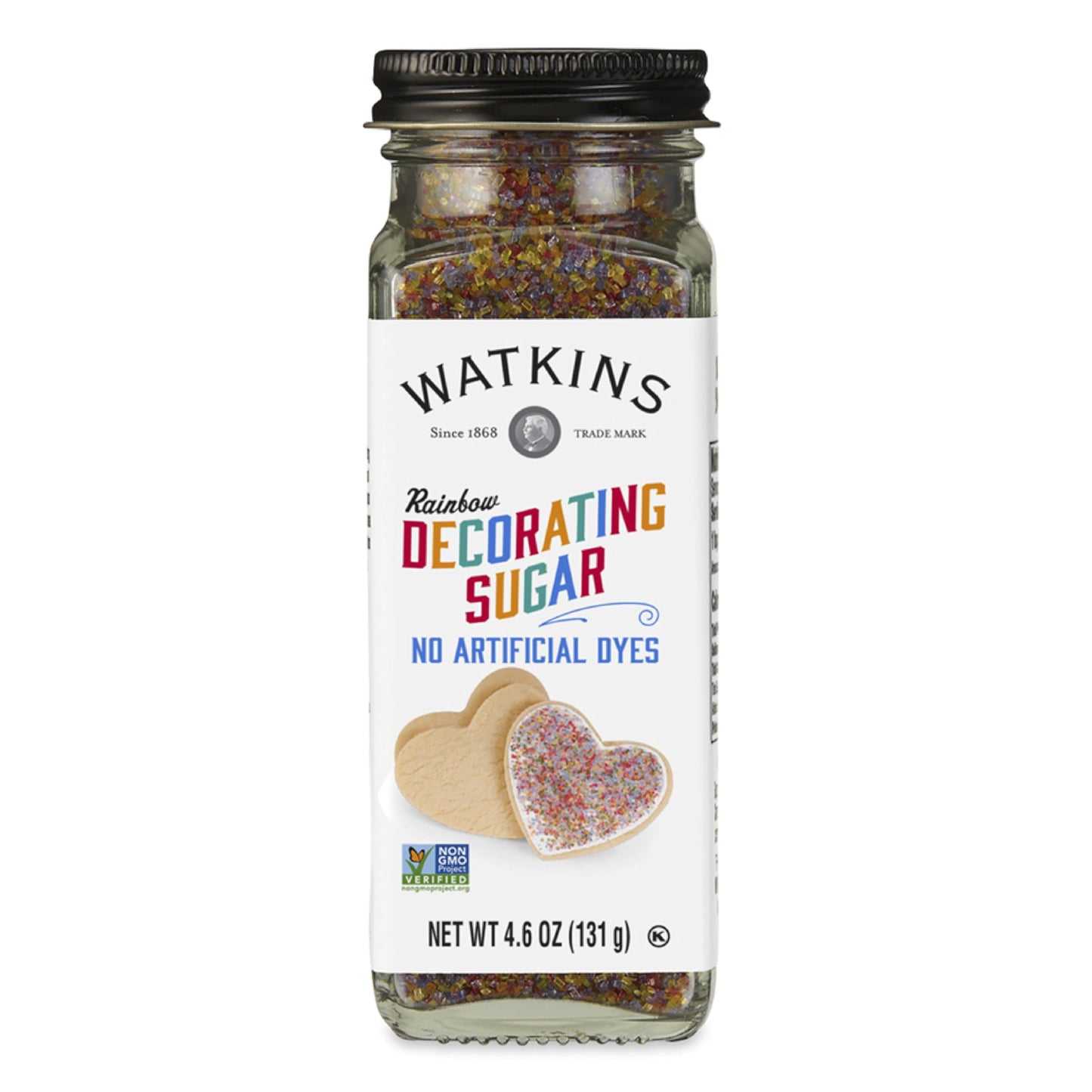 Watkins Rainbow Decorating Sugar (No Artificial Dyes), Non-GMO, Kosher, 4.6 Ounce, 1-Pack