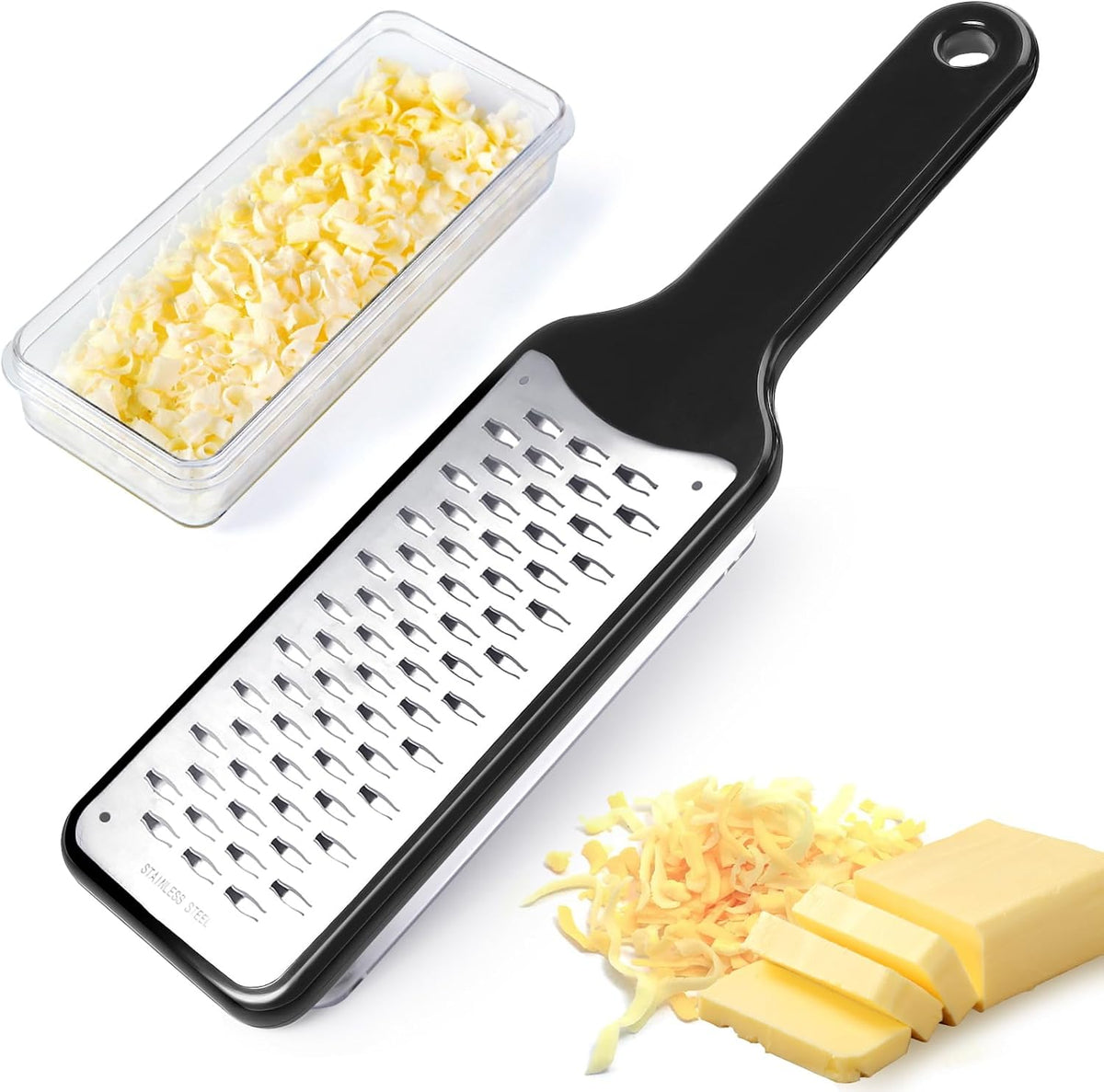 LHS Cheese Grater Ribbon Blade for Hard Cheese, Apple, Carrot, Zucchini and Chocolate, Stainless Steel Kitchen Tool Grater