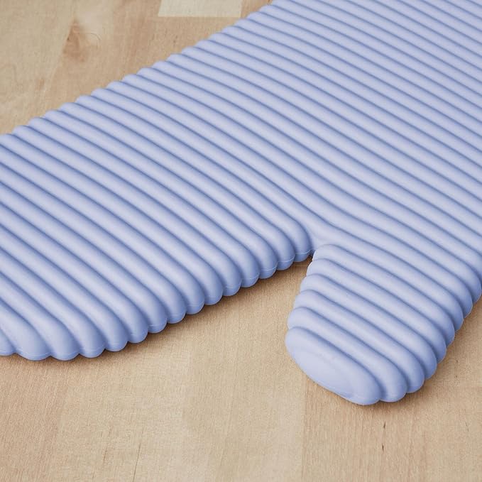 KITCHENAID Ribbed Soft Silicone Oven Mitt 2-Pack Set, 7.5"x13", Lavender Cream