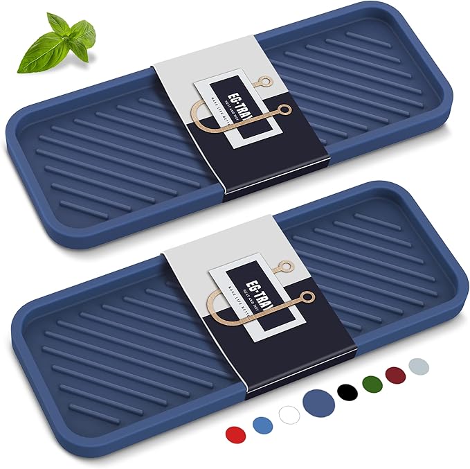EG-SIPRO Silicone Sink Organizer Tray, 2-Pack, SASA Color, Unisex