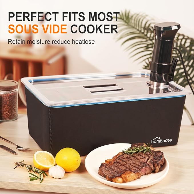 HOMENOTE Large Sous Vide Container 26 Quarts with Lid,Complete Sous Vide Accessories Kit BPA Free,Compatible with Anova and Most Sous Vide Cookers（Comes with 2 Sous Vide Racks and Insulating Sleeve）