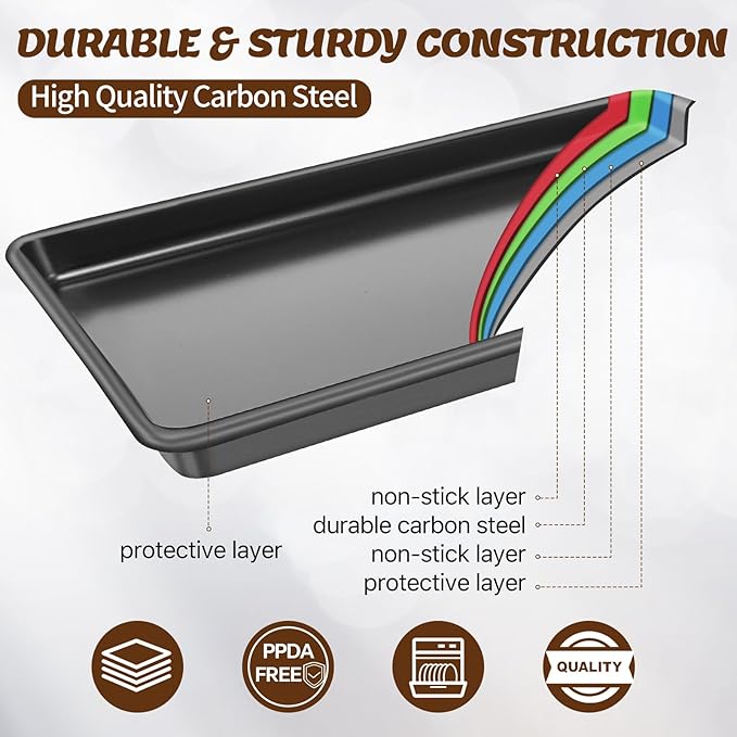 Baking Pans Set, Nonstick Bakeware Sets, Oven Pans for Cooking, AIVIKI 6 Pieces Baking Sheets Set Including Cookie Sheet, Deep Roaster Pan, Square Pan, Loaf Pan, Muffin Pan, Carbon Steel Baking Set