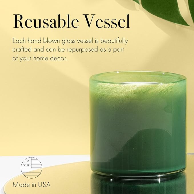 LAFCO New York Signature Candle, Jungle Bloom - 15.5 oz - 90-Hour Burn Time - Reusable, Hand Blown Glass Vessel - Made in The USA