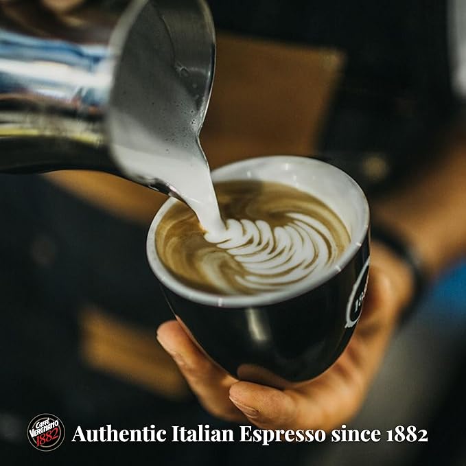 Caffe Vergnano Espresso Beans, Large 2.2lb Bag - Medium Roast Arabica Robusta Coffee Beans, Chocolate & Caramel Notes - Perfect for Expresso Machine, Moka Pot, French Press, Drip Coffee Maker