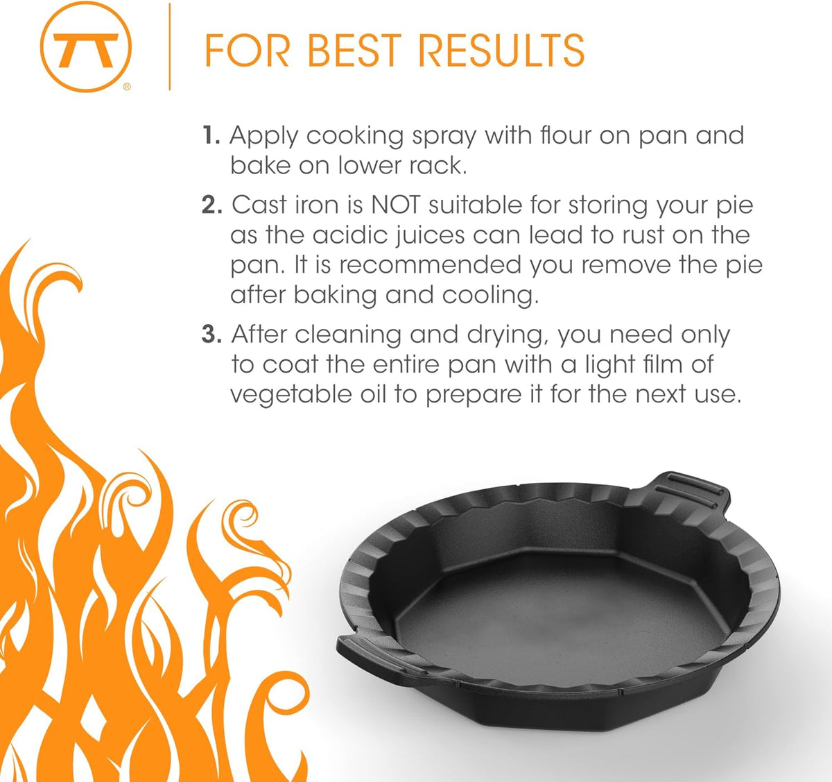 Outset Cast Iron Grill and Oven Pie Pan, 10 Inches
