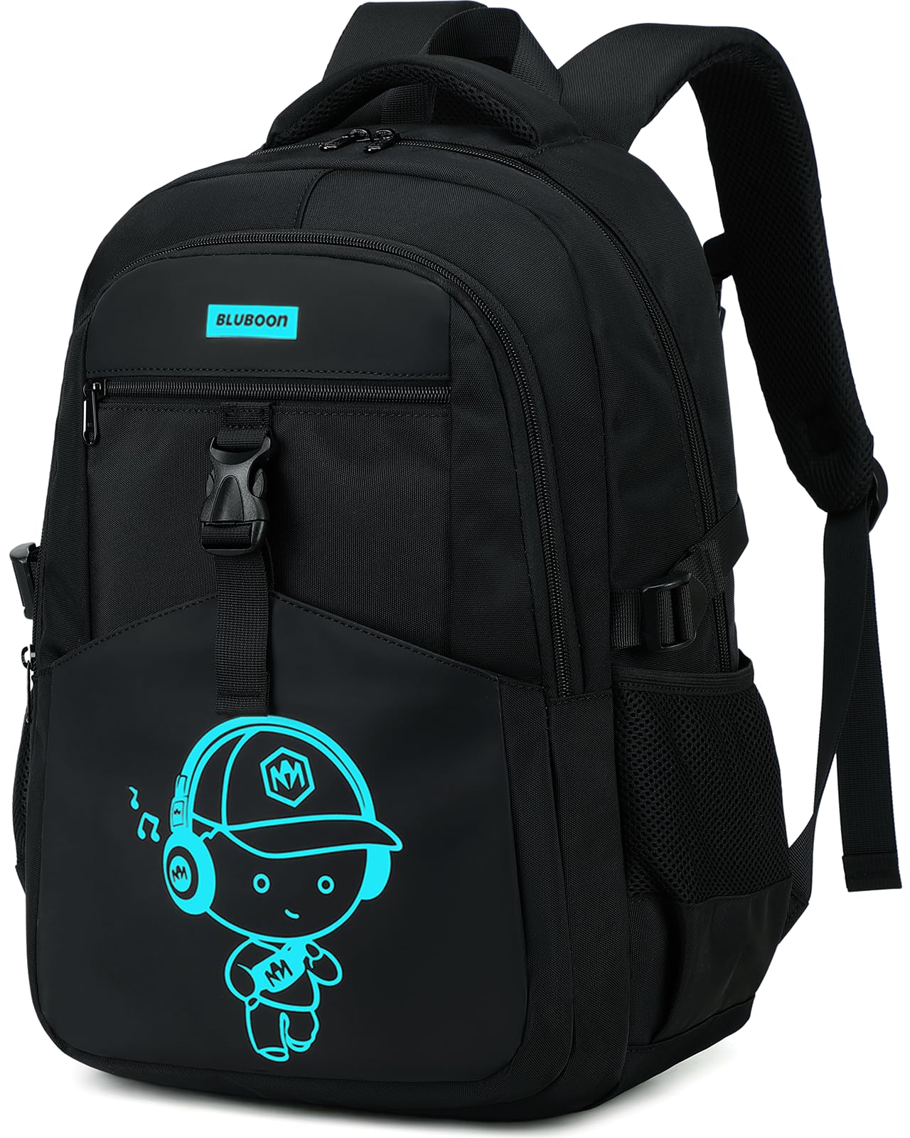 Bluboon Kids Backpack Boys Camo Bookbag Teens Elementary School Bag Daypack Travel Back Pack Middle school (Black-900)