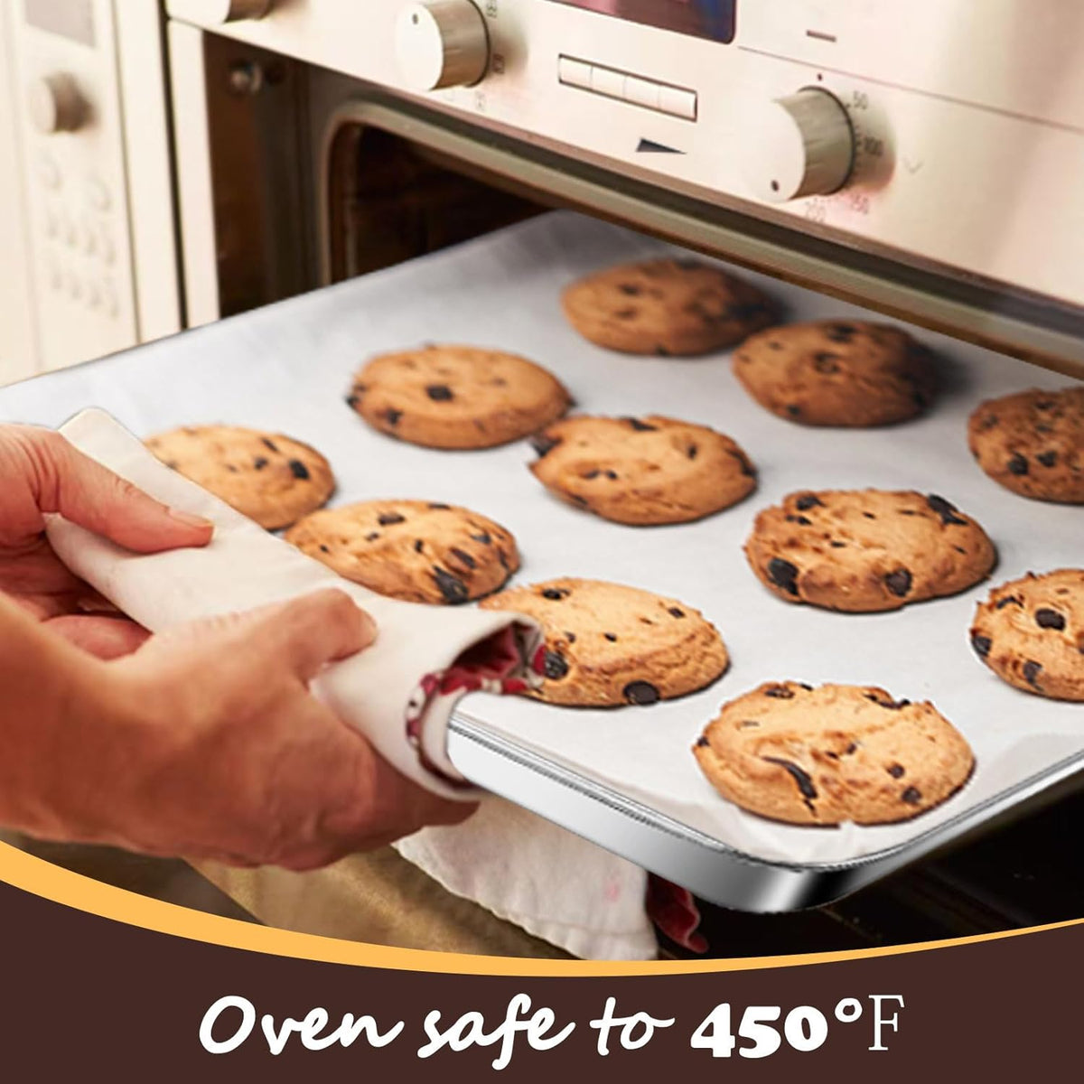 Baking Sheet with Racks Set [2 Sheets + 2 Racks], Stainless Steel Baking Sheets with Cooling Racks, Nonstick Pan, Warp Proof & Rust Proof & Easy to Clean, Size 18 X 13 X 1 Inch