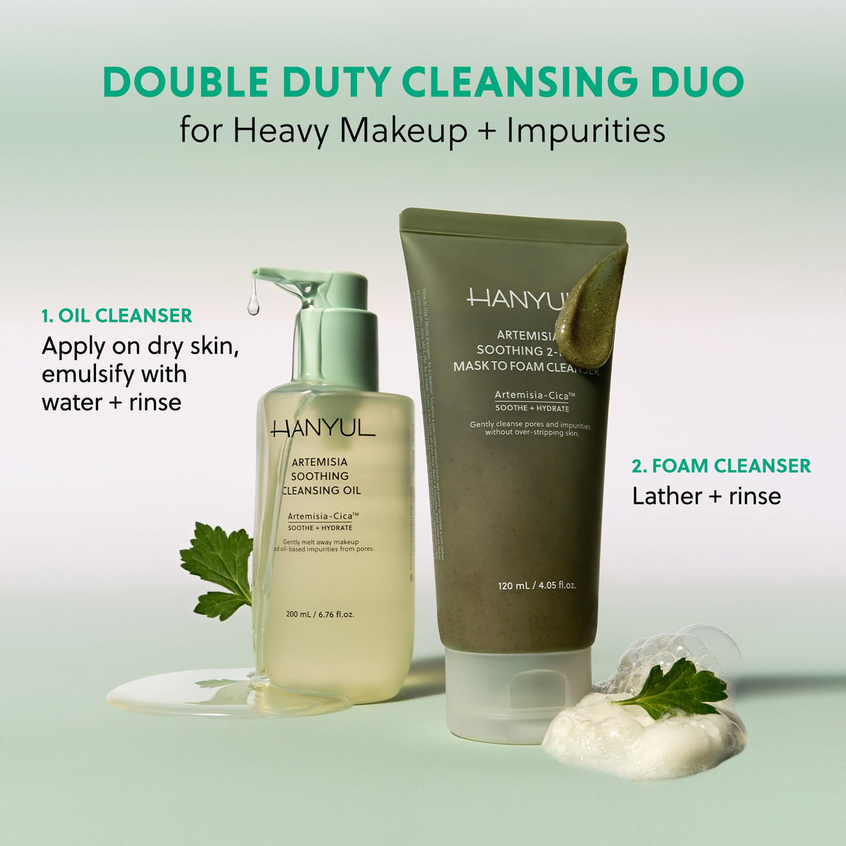 Hanyul Artemisia Soothing Cleansing Oil | Gentle, Soothing & Hydrating Oil Facial Cleanser with Artemisia, Cica & Glycerin to Remove Makeup & Impurities | Non-Stripping | For All Skin Types | Vegan
