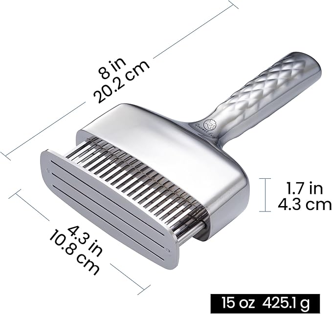 Meat Tenderizer Tool – Hassle Free Extra Long Handle, Rustproof One-Piece Meat Tenderizer Mallet & Hammer, Stainless Steel Blade Needle, Steak Cooking Accessories, No Assembly Needed, 5-Year Warranty