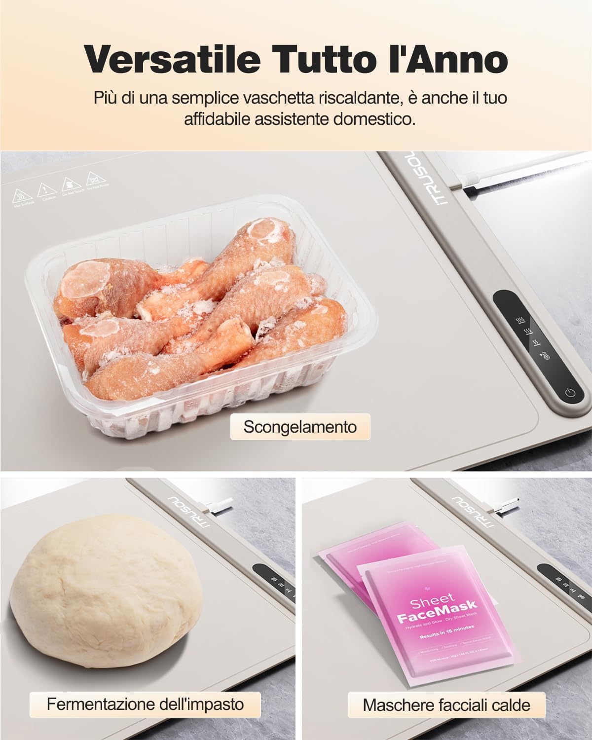 Electric Warming Tray - Full Surface Heating,Rollable & Portable,Premium Silicone Nano-Material,3 Temperature Settings,Auto Shut-Off -Versatile Food Warmer for Gatherings,Parties,Everyday Use