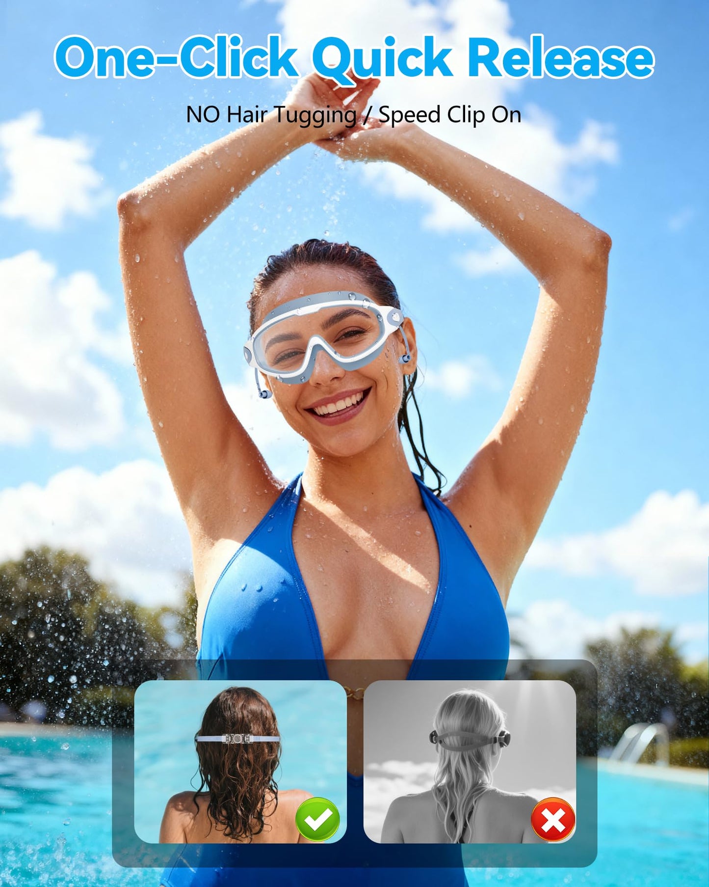 Aegend New Adult Wide View Swim Goggles, Anti-Fog/UV No Leak Swimming Goggles with Ear Plugs for Men & Women