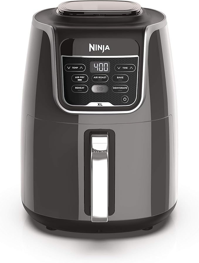 Ninja | XL Single Basket Air Fryer | 5.5 QT Capacity fits 3lbs of Wings | 5-in-1Air Fry, Roast, Bake,Reheat & Dehydrate |Dishwasher Safe Parts & Recipe Guide | Grey |AF150AMZ