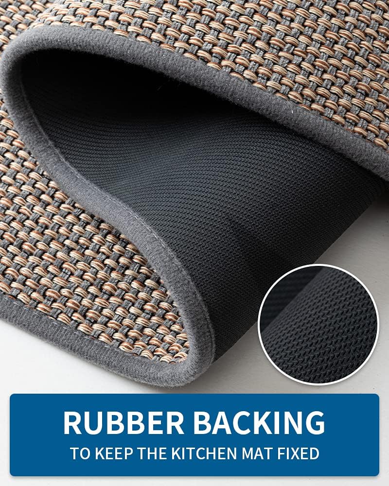 Kitchen Rugs and Mats Non Skid Washable, Absorbent Runner Rugs for Kitchen, Front of Sink, Kitchen Mats for Floor (Grey, 20"x32")