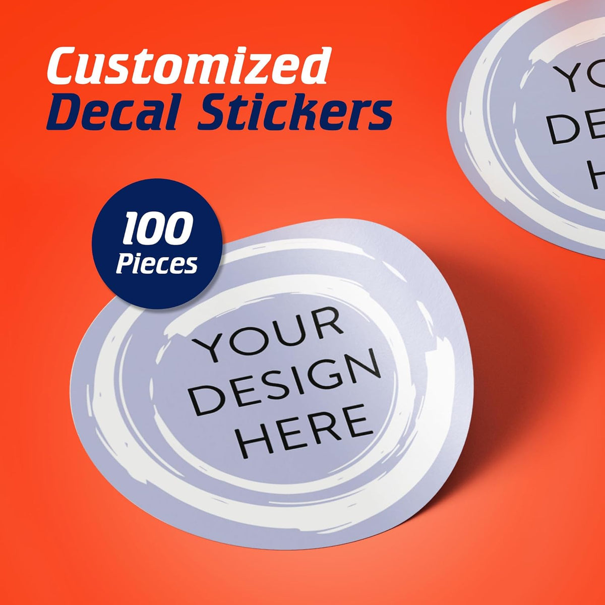 100 Custom Vinyl Stickers - Upload Your own Image, Text, Design, Logo - Personalized Logo Labels for Handmade, Packaging, Bottle, Jars, Candle, Brand Stickers (Lavender Swirls, 1x1)