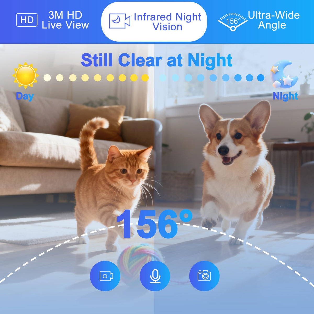 PETSDA Automatic Cat Feeder with 2K Camera 5G WiFi 4L Timed Dry Food Dispenser APP Control, 15 Meals Programmable 1-20 Portion Per Day Dual Power Supply with Stainless Bowl for Multiple Pet Easy Clean