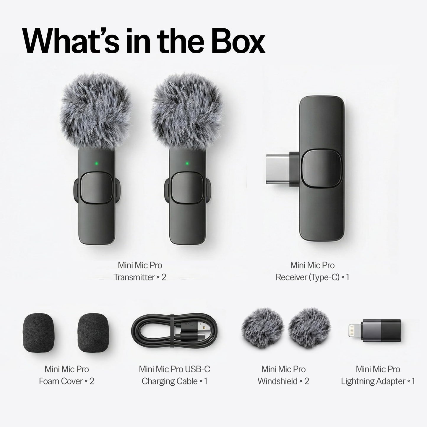 Mini Mic Pro (Latest Model – #1 Microphone for iPhone & Android, Wireless Mini Microphone, Clear Voice, Noise Cancelling, Lavalier Mic for TikTok, YouTube & Interviews