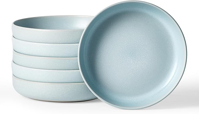 famiware Milkyway 33 oz Bowl Set, Pasta Bowls Set of 6, Salad Bowls Perfect for Your Friend for Housewarming, Thanksgiving, Christmas, Light Blue