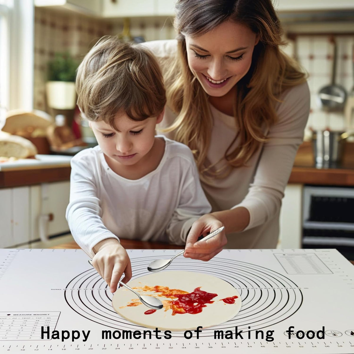 Dough Mat Silicone Baking Mats for Rolling Pastry,Kneading Sheet Sourdough Bread Baking Supplies Black 24x16"