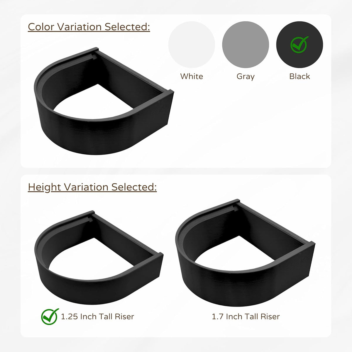 Drip Tray Mug/Cup Riser Made for the Keurig to Reduce Splashes - Riser Only (Black, K-Slim 1.25 inches Tall)
