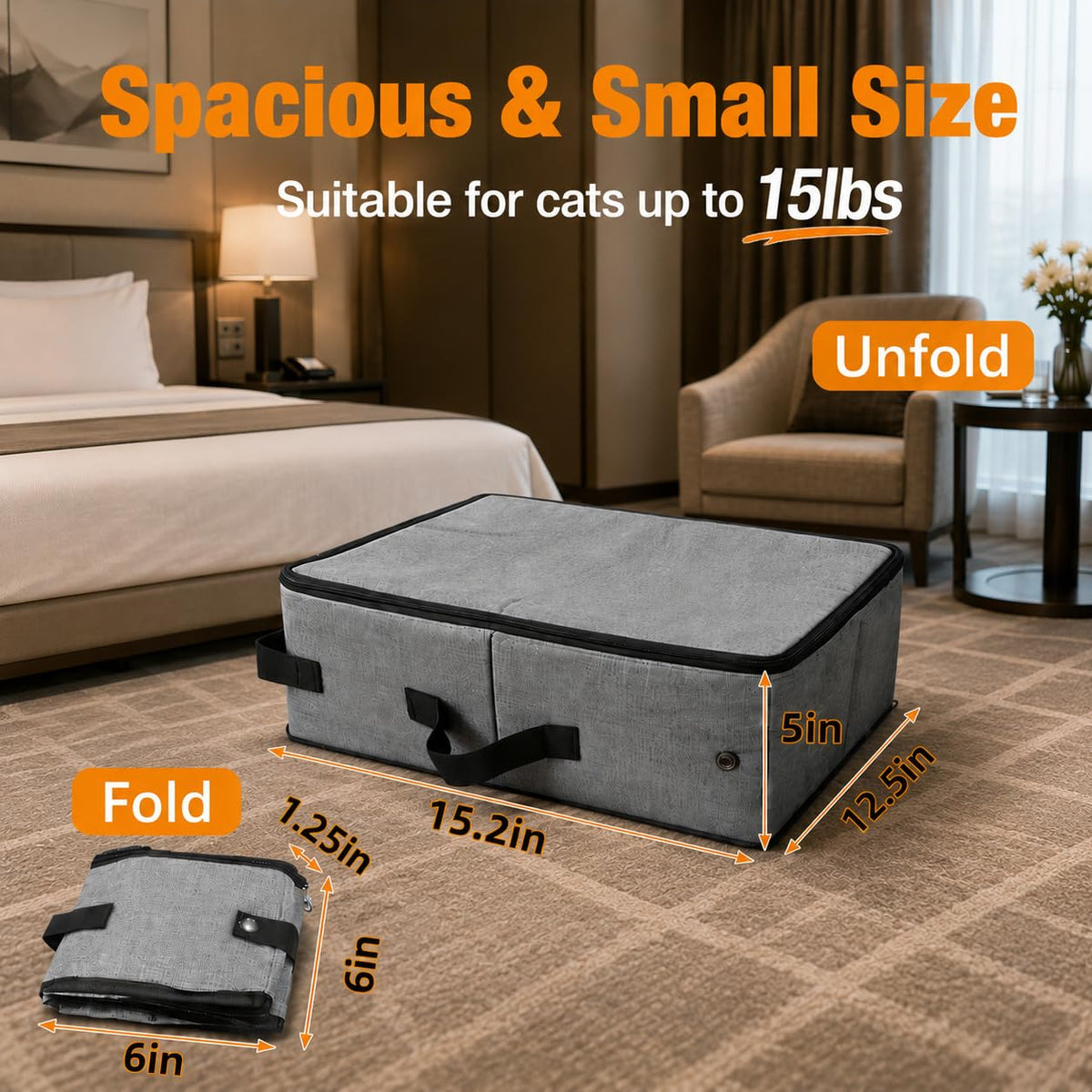 SZEE Travel Litter Box for Cats with Zipped Lid with 3 Pcs Liner Bags
