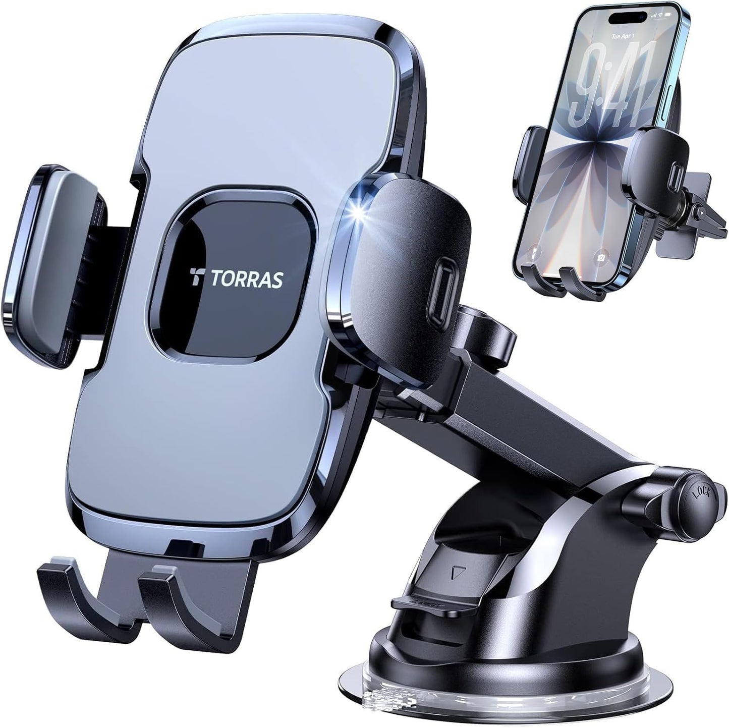 TORRAS 96+LBS Strongest Suction & Military-Grade Universal Car Phone Mount