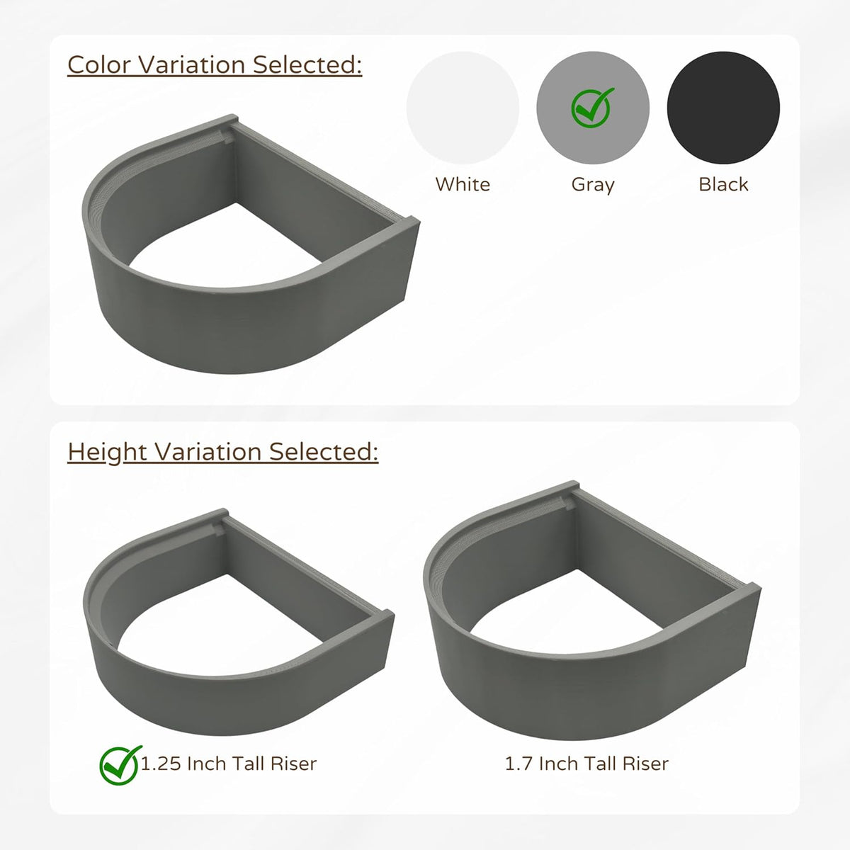 Drip Tray Mug/Cup Riser Made for the Keurig to Reduce Splashes - Riser Only (Gray, K-Supreme 1.25 Inches Tall)
