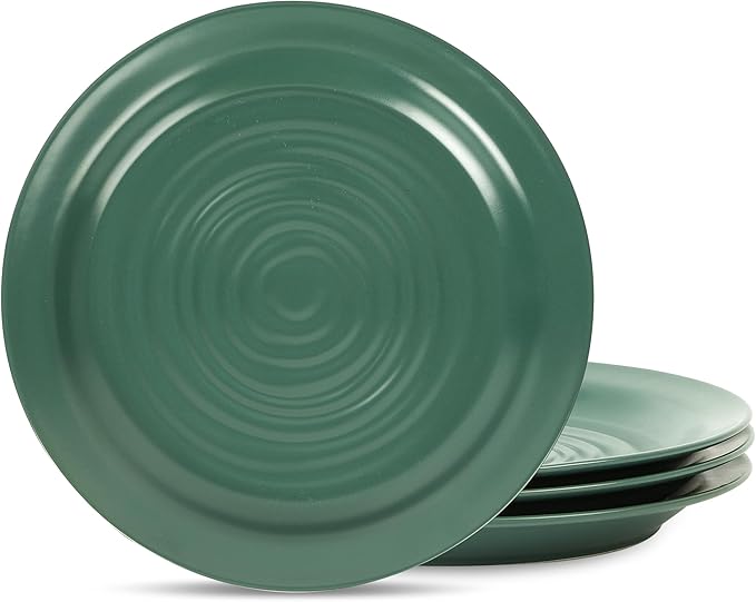 Stone Lain Orbit 4-Piece Dinner Plate Set Stoneware, Green