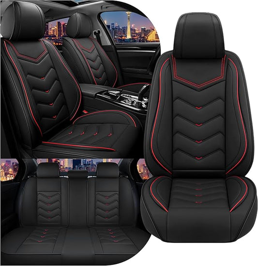 CTDS Car Seat Covers for Honda Civic 2000-2026, Stylish Sport Seat Cover, Premium Nappa Leather Car Seat Cover. Automobile Seat Covers Sets.(Standard 5 Seats/Black)