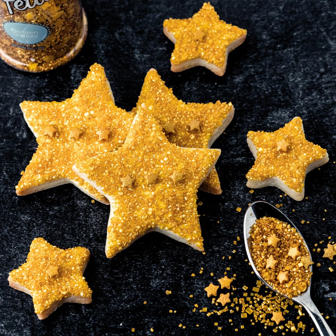 Sweets Indeed Sprinkles, Edible Sprinkle Sugar Mix, Perfect for Cake Decorations, Baking, Ice Cream, Cookies, Cupcake Topper, 5 ounces (Golden Galaxy)