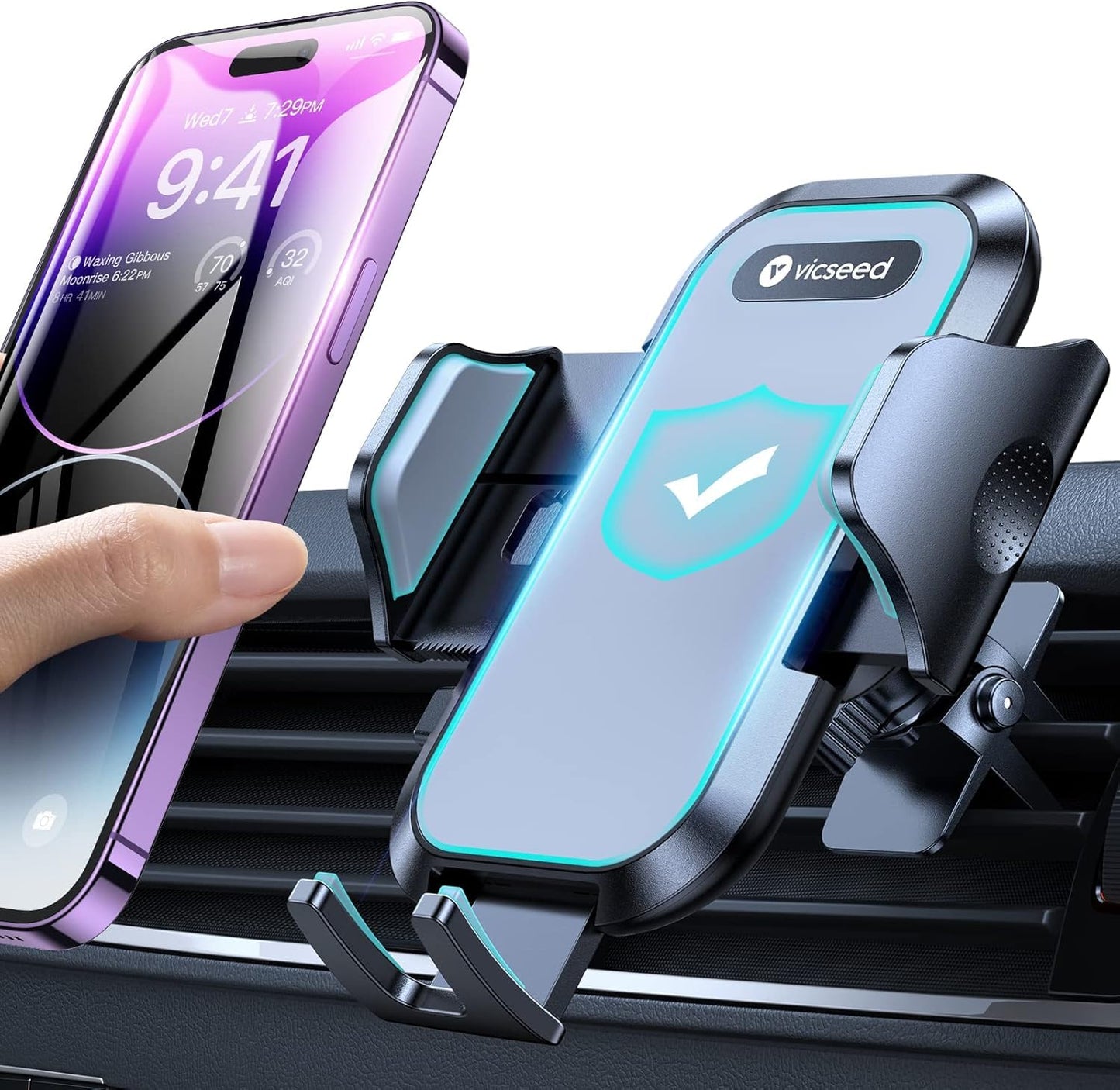 VICSEED [Upgrade Strongest Grip Car Vent Phone Mount, Phone Holder for Car