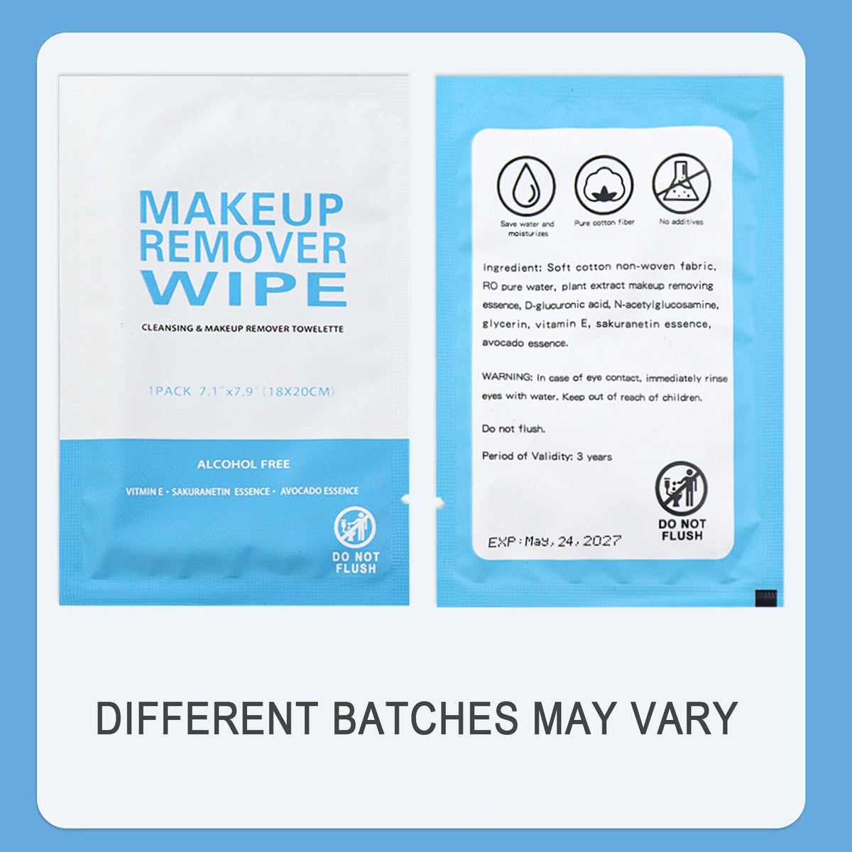 Gisdo 200 Pack Makeup Remover Wet Wipes Individually Wrapped