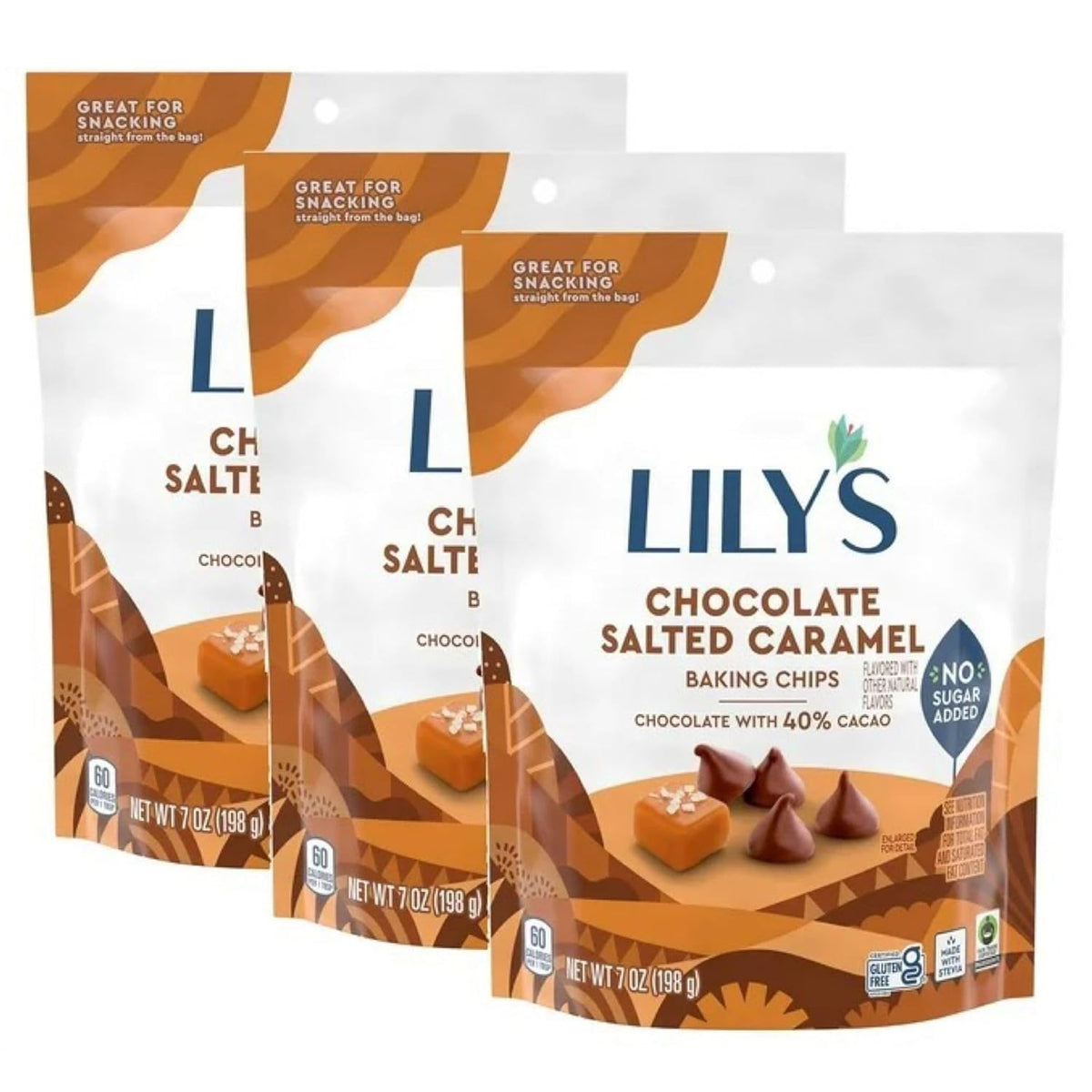 Salted CaramelLily Chocolate Baking Chips (3 Count, Salted Caramel)